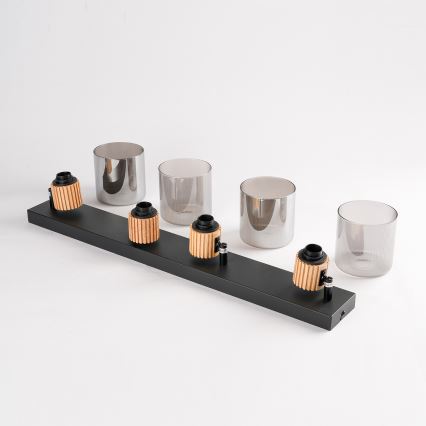 Brilagi - Bodové svietidlo HYGGE 4xE14/15W/230V čierna/dymová