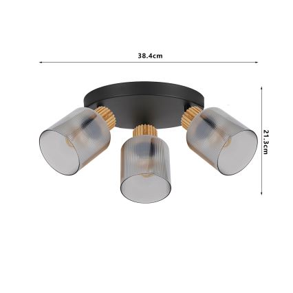 Brilagi - Bodové svietidlo HYGGE 4xE14/15W/230V čierna/dymová