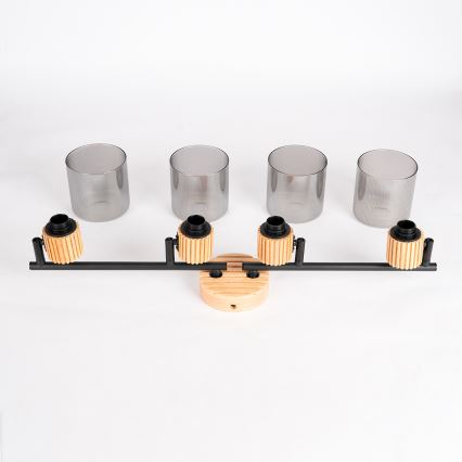 Brilagi - Bodové svietidlo HYGGE 4xE14/15W/230V kaučukovník/dymové