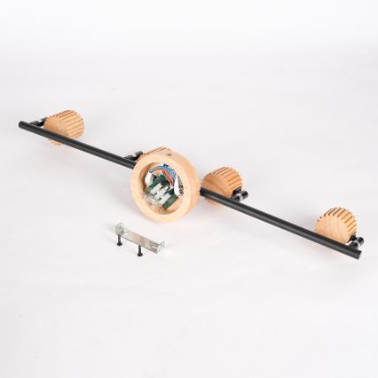 Brilagi - Bodové svietidlo HYGGE 4xE14/15W/230V kaučukovník/dymové