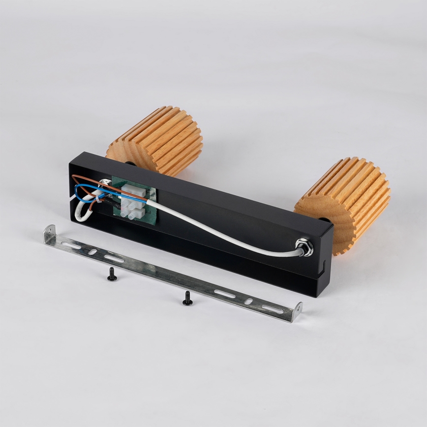 Brilagi - Bodové svietidlo MODERN WOOD 2xGU10/8W/230V drevené/čierne
