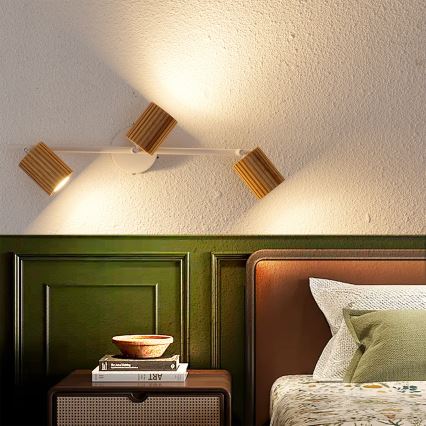 Brilagi - Bodové svietidlo MODERN WOOD 3xGU10/8W/230V drevo/biela