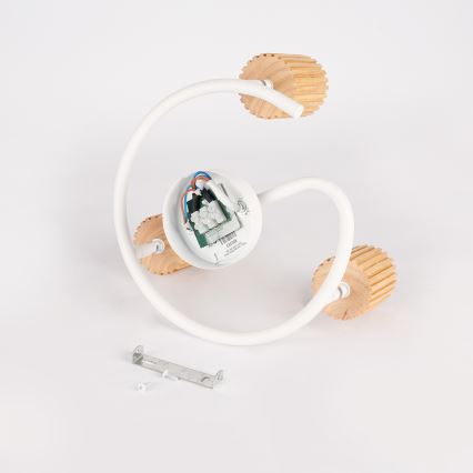 Brilagi - Bodové svietidlo MODERN WOOD 3xGU10/8W/230V drevo/biela