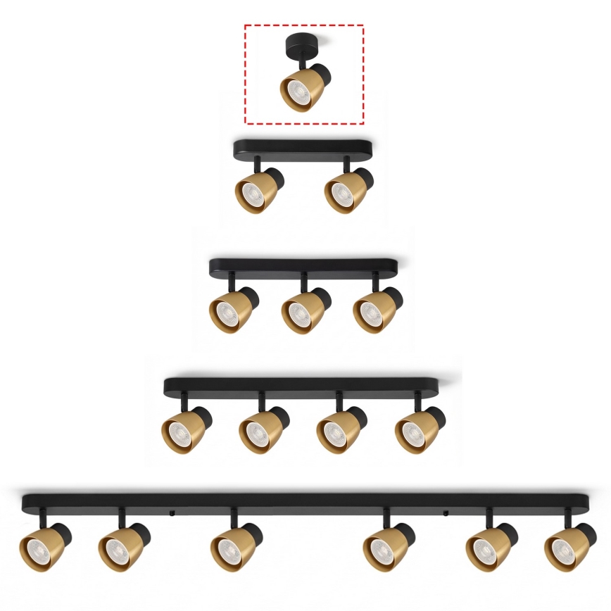 Brilagi - Bodové svietidlo NUGGET 1xGU10/30W/230V čierna/zlatá
