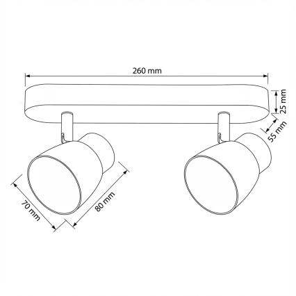 Brilagi - Bodové svietidlo NUGGET 2xGU10/30W/230V čierna/zlatá