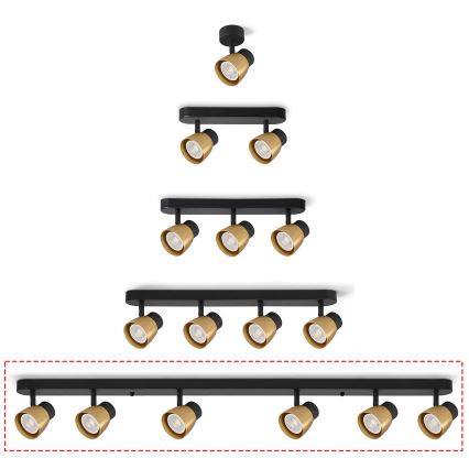 Brilagi - Bodové svietidlo NUGGET 6xGU10/30W/230V čierna/zlatá