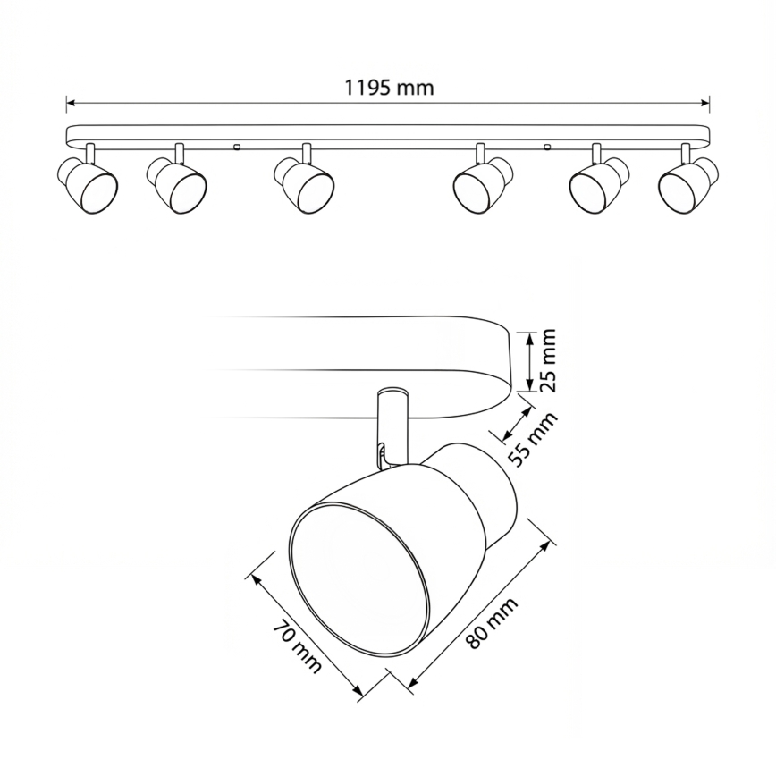 Brilagi - Bodové svietidlo NUGGET 6xGU10/30W/230V čierna/zlatá