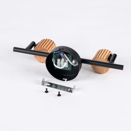 Brilagi - Bodové svietidlo ODENSE 2xE14/10W/230V drevo/čierna