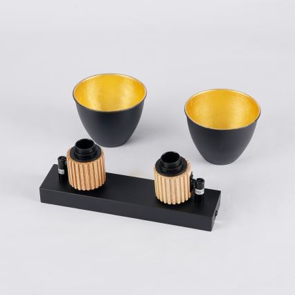 Brilagi - Bodové svietidlo ODENSE 2xE14/10W/230V drevo/čierna