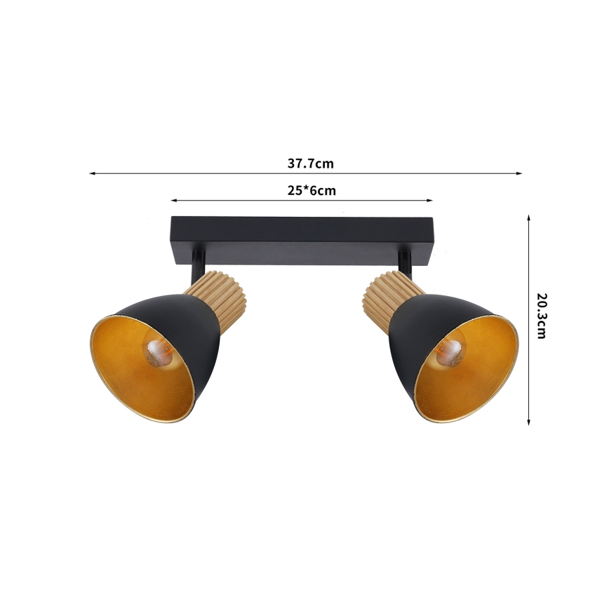 Brilagi - Bodové svietidlo ODENSE 2xE14/10W/230V drevo/čierna