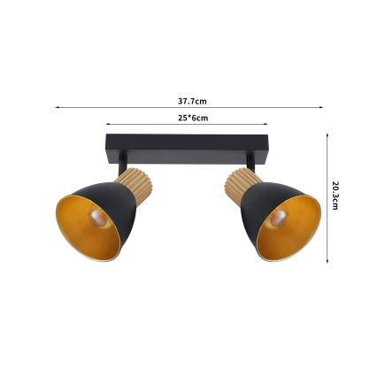Brilagi - Bodové svietidlo ODENSE 2xE14/10W/230V kaučukovník/čierna