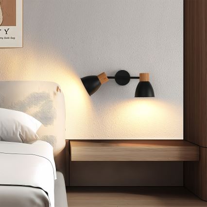 Brilagi - Bodové svietidlo ODENSE 2xE14/10W/230V kaučukovník/čierne