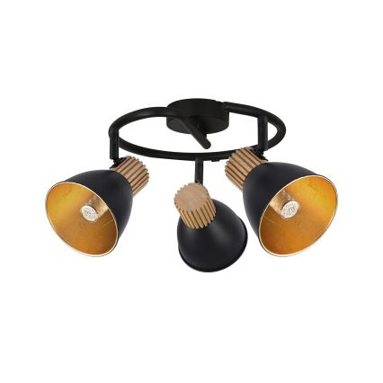 Brilagi - Bodové svietidlo ODENSE 3xE14/10W/230V drevo/čierna