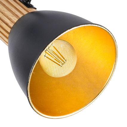 Brilagi - Bodové svietidlo ODENSE 3xE14/10W/230V drevo/čierna