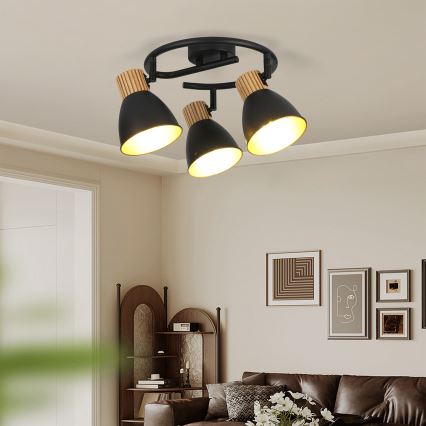 Brilagi - Bodové svietidlo ODENSE 3xE14/10W/230V kaučukovník/čierna