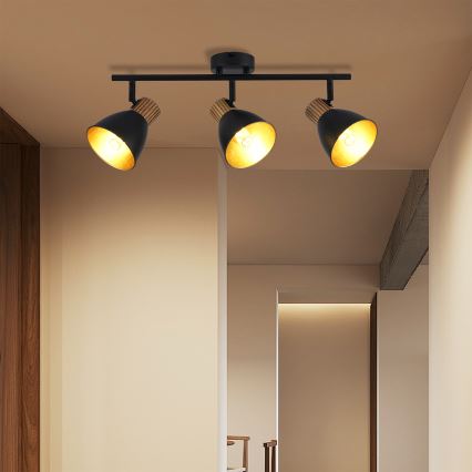 Brilagi - Bodové svietidlo ODENSE 3xE14/10W/230V kaučukovník/čierna