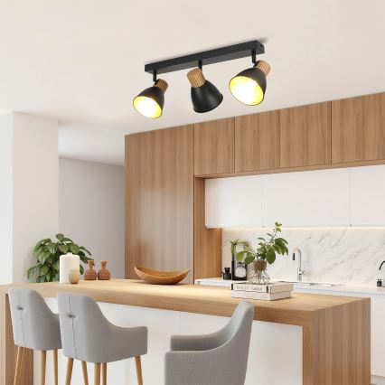 Brilagi - Bodové svietidlo ODENSE 3xE14/10W/230V kaučukovník/čierna