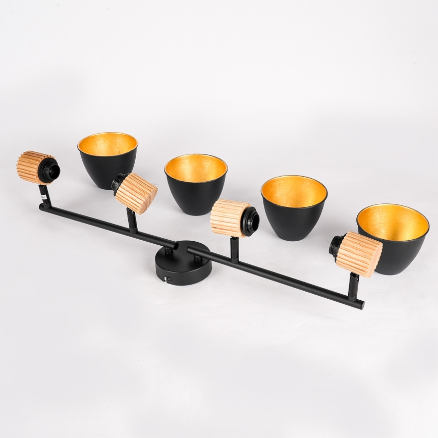 Brilagi - Bodové svietidlo ODENSE 4xE14/10W/230V drevo/čierna