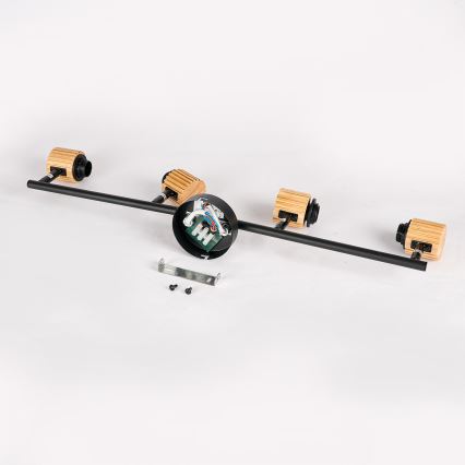 Brilagi - Bodové svietidlo ODENSE 4xE14/10W/230V drevo/čierna