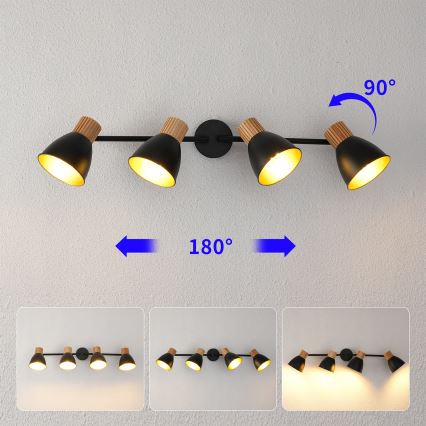 Brilagi - Bodové svietidlo ODENSE 4xE14/10W/230V kaučukovník/čierna