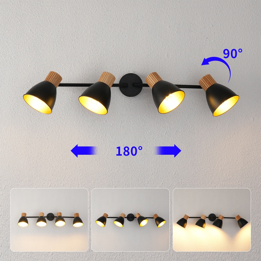 Brilagi - Bodové svietidlo ODENSE 4xE14/10W/230V kaučukovník/čierna