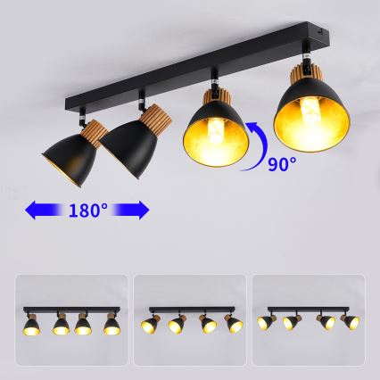 Brilagi - Bodové svietidlo ODENSE 4xE14/10W/230V kaučukovník/čierna