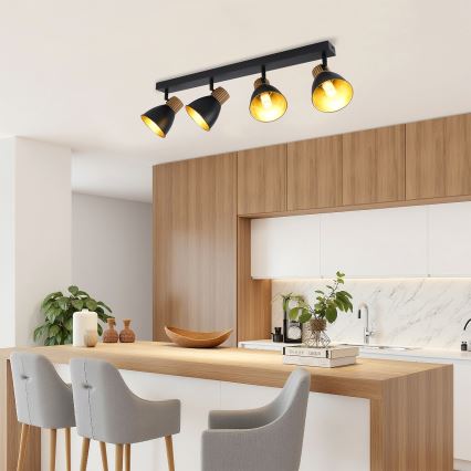 Brilagi - Bodové svietidlo ODENSE 4xE14/10W/230V kaučukovník/čierna