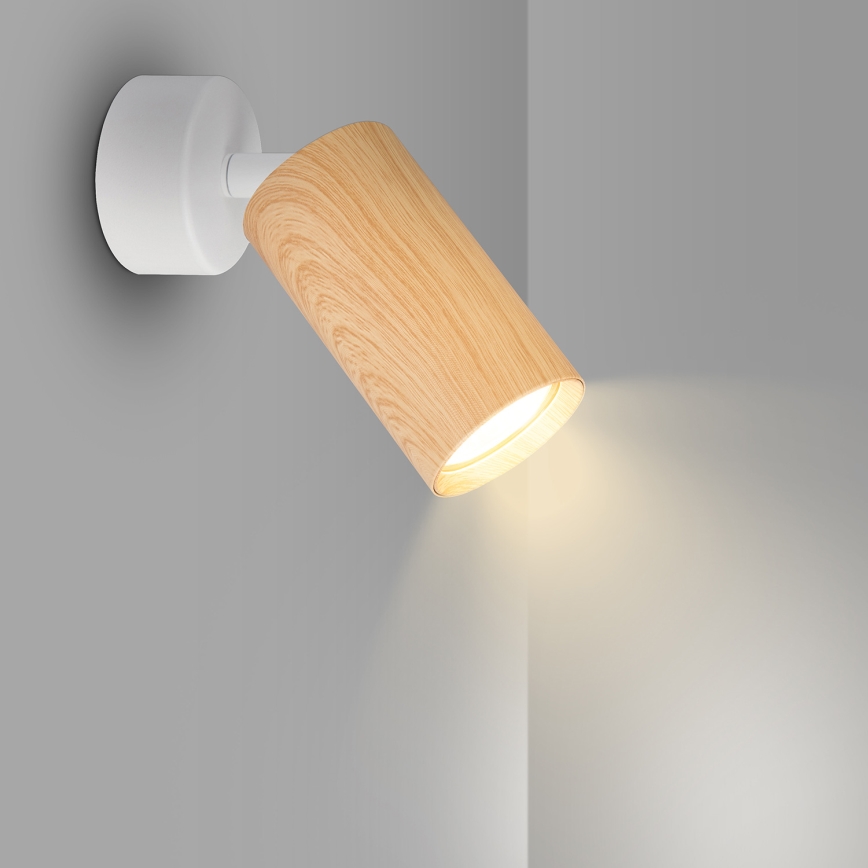 Brilagi - Bodové svietidlo SELE 1xGU10/30W/230V biela/dekor duba