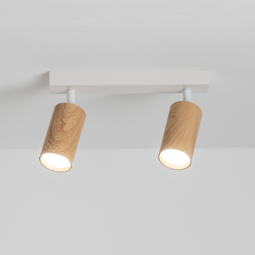 Brilagi - Bodové svietidlo SELE 2xGU10/30W/230V biela/dekor duba
