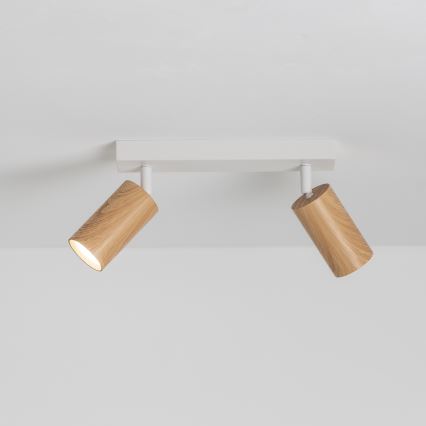 Brilagi - Bodové svietidlo SELE 2xGU10/30W/230V biela/dekor duba
