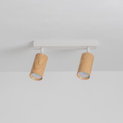 Brilagi - Bodové svietidlo SELE 2xGU10/30W/230V biela/dekor duba