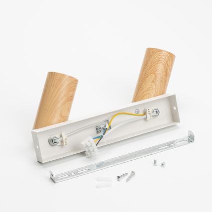Brilagi - Bodové svietidlo SELE 2xGU10/30W/230V biela/dekor duba