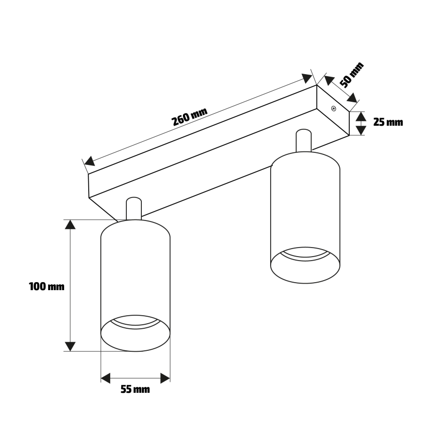 Brilagi - Bodové svietidlo SELE 2xGU10/30W/230V biela/dekor duba