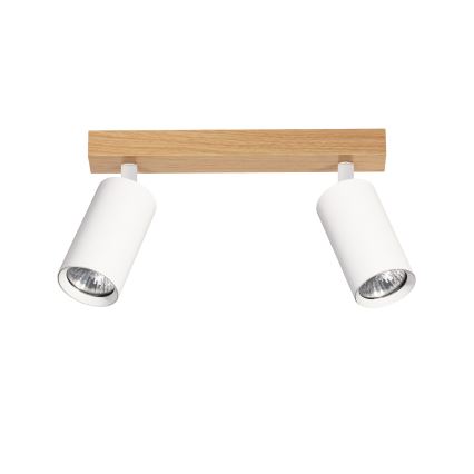 Brilagi - Bodové svietidlo SELE 2xGU10/30W/230V biela/dubový dekor