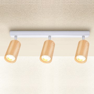 Brilagi - Bodové svietidlo SELE 3xGU10/30W/230V biela/dekor duba