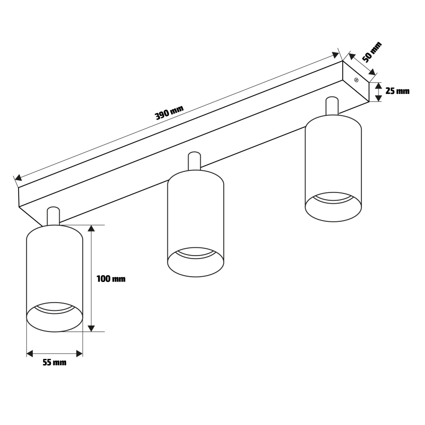 Brilagi - Bodové svietidlo SELE 3xGU10/30W/230V biela/dekor duba