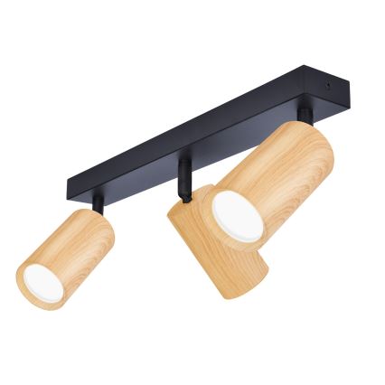 Brilagi - Bodové svietidlo SELE 3xGU10/30W/230V čierna/dekor duba