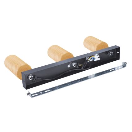 Brilagi - Bodové svietidlo SELE 3xGU10/30W/230V čierna/dekor duba