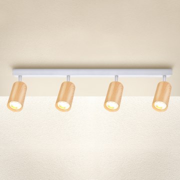 Brilagi - Bodové svietidlo SELE 4xGU10/30W/230V biela/dekor duba