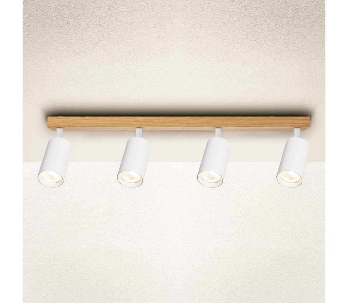 Brilagi - Bodové svietidlo SELE 4xGU10/30W/230V biela/dubový dekor WO-SELE-WH-WD04-OEM