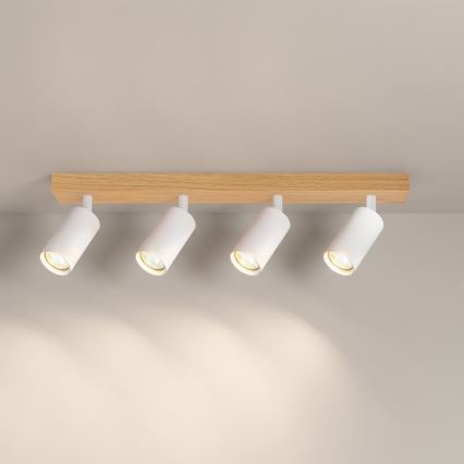 Brilagi - Bodové svietidlo SELE 4xGU10/30W/230V biela/dubový dekor