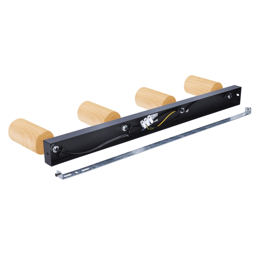 Brilagi - Bodové svietidlo SELE 4xGU10/30W/230V čierna/dekor duba