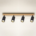 Brilagi - Bodové svietidlo SELE 4xGU10/30W/230V čierna/dubový dekor