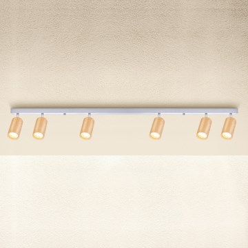 Brilagi - Bodové svietidlo SELE 6xGU10/30W/230V biela/dekor duba
