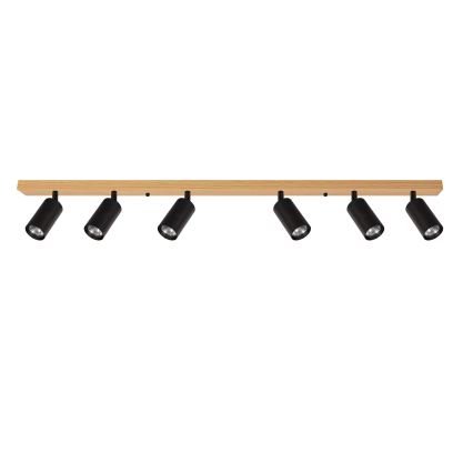 Brilagi - Bodové svietidlo SELE 6xGU10/30W/230V čierne/dubový dekor