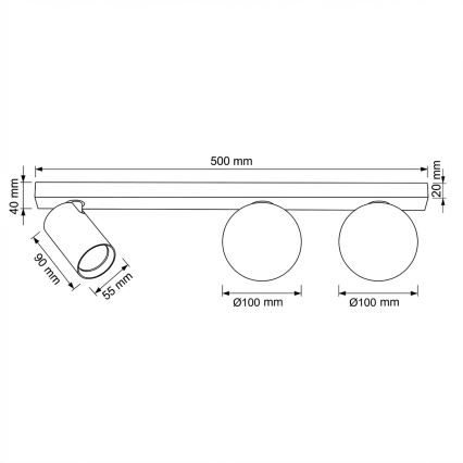 Brilagi - Bodové svietidlo SELE BALL 1xGU10/30W/230V + 2xG9/10W biela