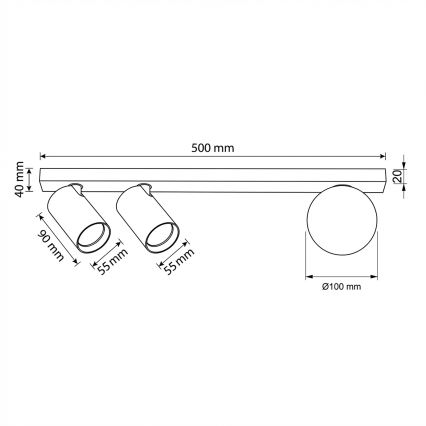 Brilagi - Bodové svietidlo SELE BALL 2xGU10/30W/230V + 1xG9/10W čierna