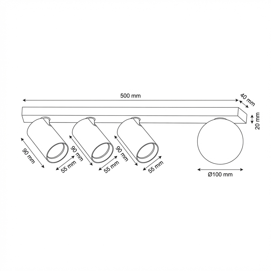Brilagi - Bodové svietidlo SELE BALL 3xGU10/30W/230V + 1xG9/10W biela