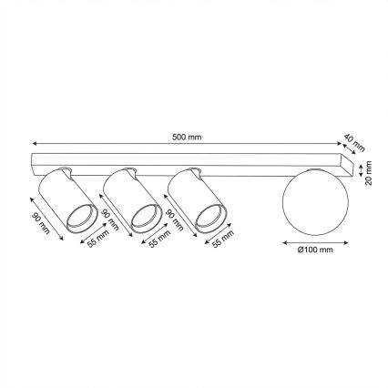 Brilagi - Bodové svietidlo SELE BALL 3xGU10/30W/230V + 1xG9/10W biela