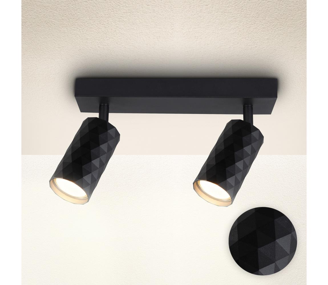 Brilagi - Bodové svietidlo SELE DIAMANT 2xGU10/30W/230V čierne WO-DIA2-BLK